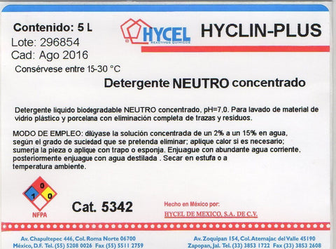 HYCLIN PLUS NEUTRO Detergente Líquido