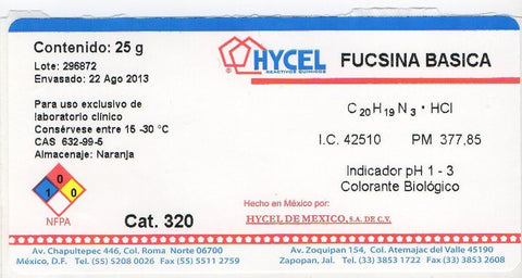 FUCSINA BASICA IC 42510 Indicador pH 1.0-3.0