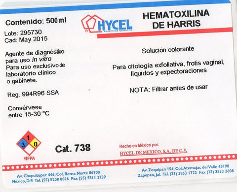 HEMATOXILINA Formula Harris